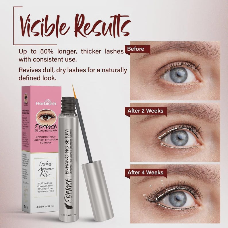 Herbishh Eyelash Enhancing Serum, Longer Thicker Lashes, Nourishing Growth Care image 6