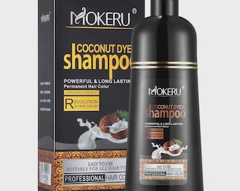Mokeru 3-In-1 Hair Color Shampoo Black Brown Grey Coverage Herbal Dye