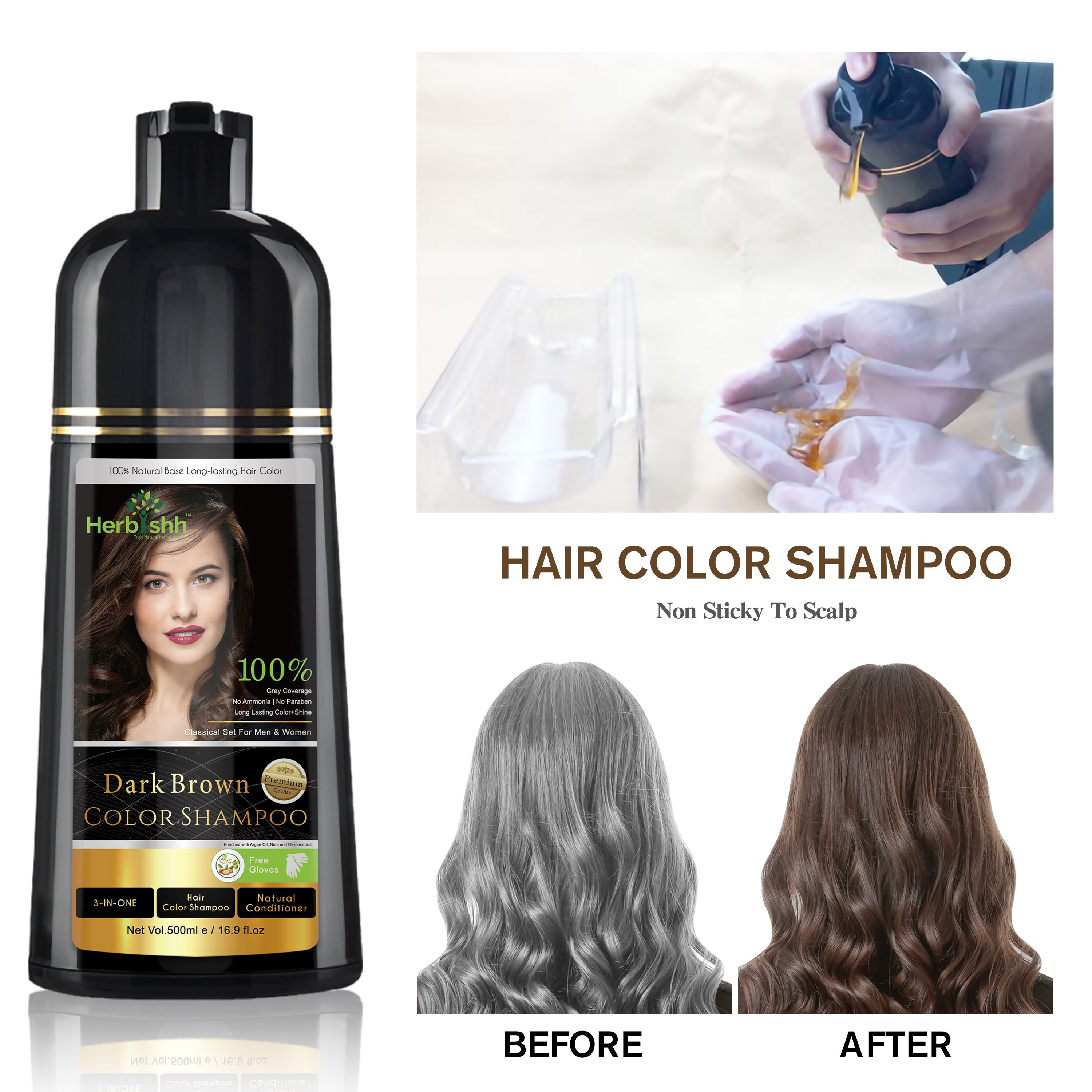 Hair Color Shampoo for Gray HairNatural Hair Dye Etsy