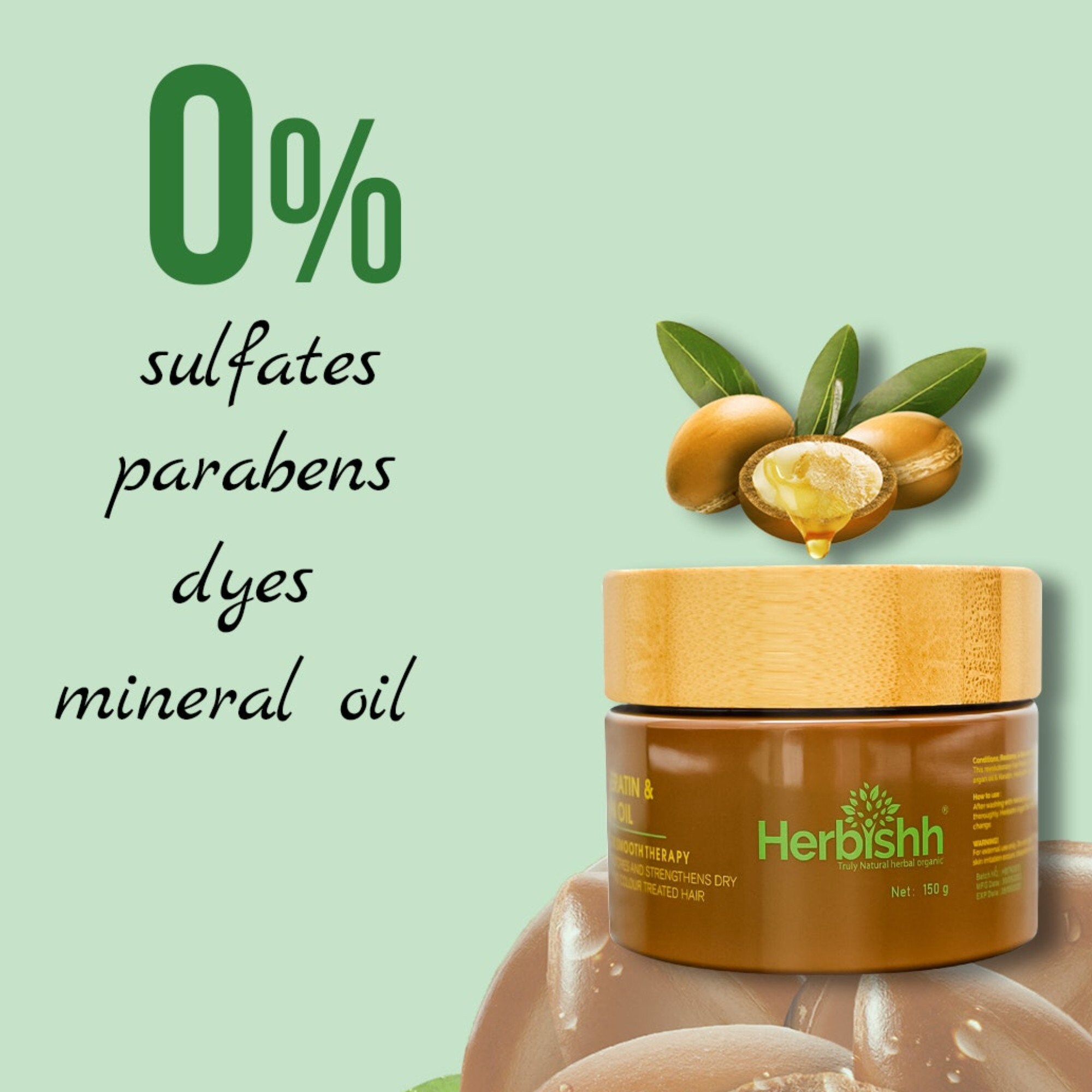 Herbishh Protein Treatment Argan Hair Mask 150 Gm Etsy