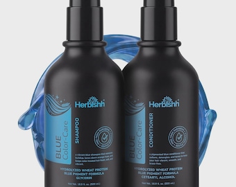 Herbishh Blue Shampoo & Conditioner Set 16.9oz Each Brassy Orange Tone Care