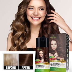 Chestnut Brown hair dye Enriched Color Shampoo PPD Free Hair Dye Formula 400ml image 3