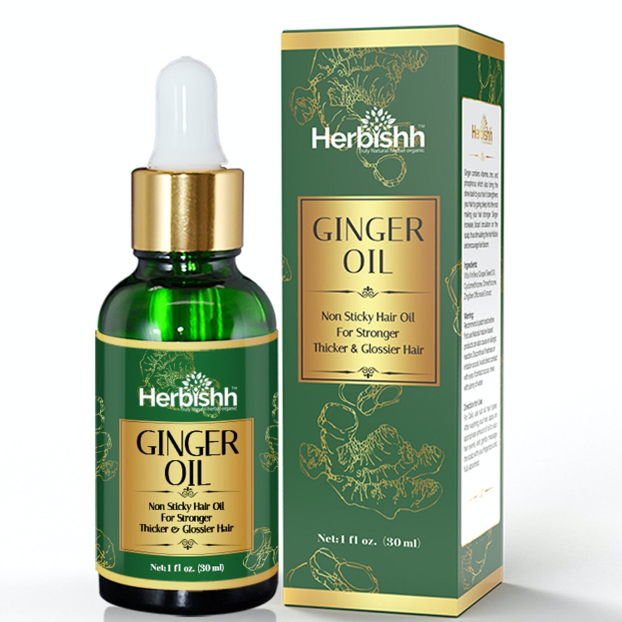 Herbishh Ginger Hair Oil for Hair Growth With Ginger Extract Fast Hair Growth Dense Regrowth