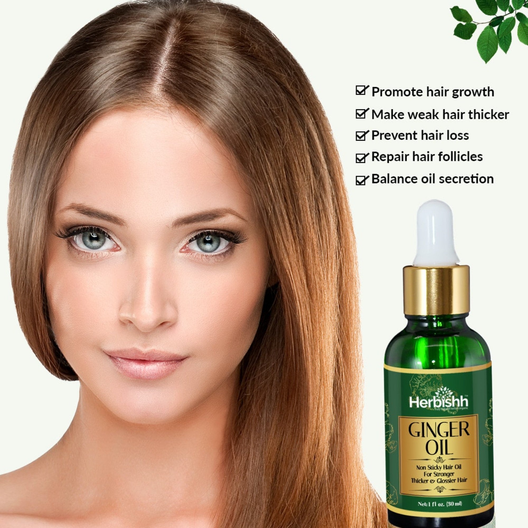 Herbishh Ginger Hair Oil for Hair Growth With Ginger Extract Fast Hair Growth Dense Regrowth
