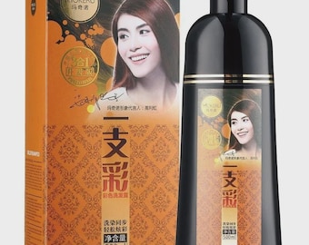 Mokeru Brown Hair Color Shampoo, 500ml, Grey Coverage, Herbal Dye, Natural Care