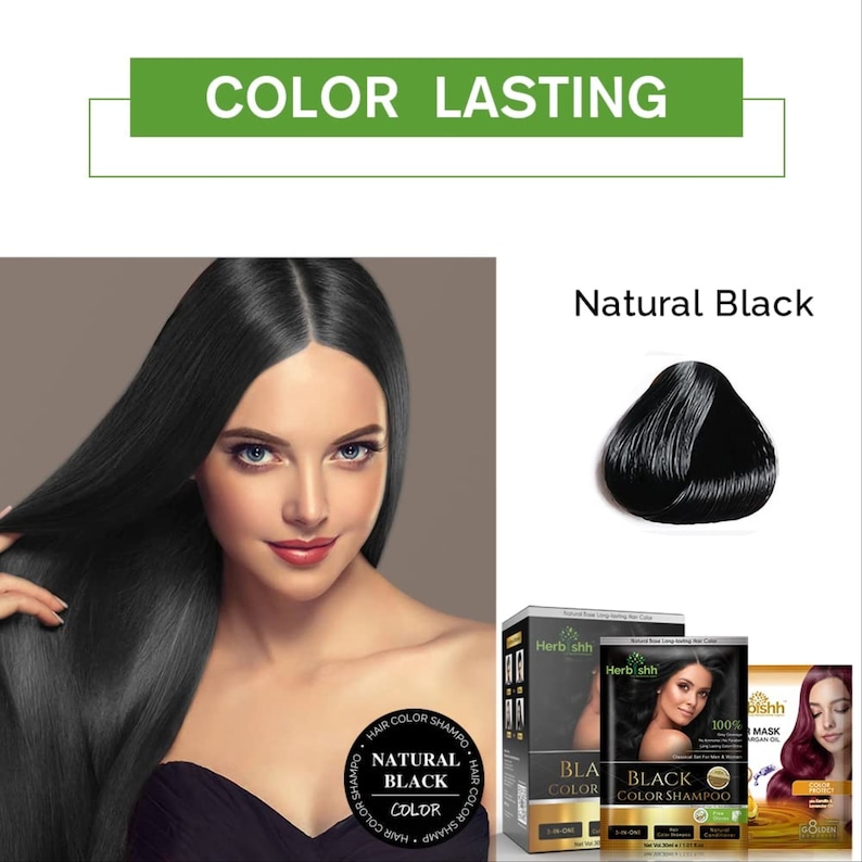 Long Lasting Herbel Hair Color Shampoo Hair Dye for Gray Hair Colors