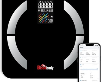 Bisonbody Smart Digital Body Scale - 22 Metrics including Cardiac Index, Heart Rate, Muscle Rate, Lean Body Mass