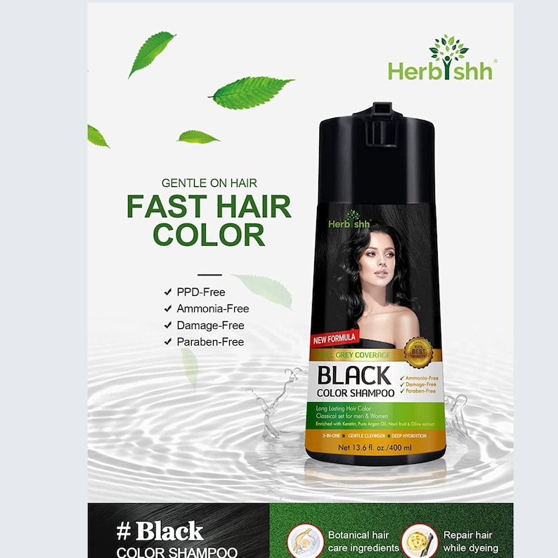 400ml Ppd Free Natural Hair Dye Long Lasting & Diy Permanent Hair Color Shampoo image 2