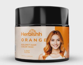 Cera colorante per capelli Herbishh arancione: Pomata modellante temporanea (145 g)
