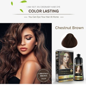 2pcs Herbishh hair Color Shampoo Natural Hair Dye for Gray Hair 1PC Argan Hair Oil GIFT CHESTNUT BROWN image 9