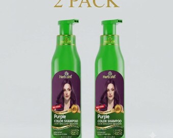 2 Pack Purple Color Shampoo for Gray Hair | Herbal Hair Dye Shampoo | Purple Hair Color Shampoo | Gray Coverage | Natural Hair Color