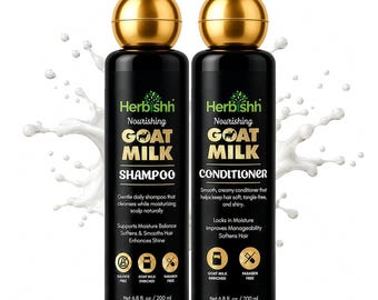 Herbishh Goat Milk Conditioner for Dry & Frizzy Hair, Moisturizing Detangling Conditioner with Biotin and Keratin, Silicone Free Hair Care