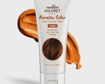Herbishh koperkeratine haarmasker voor kleurafzetting | Diepe conditionerende glansreparatie
