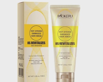Mokeru Maschera per capelli da 8 secondi con cheratina, balsamo senza risciacquo per capelli secchi e danneggiati, trattamento idratante profondo.