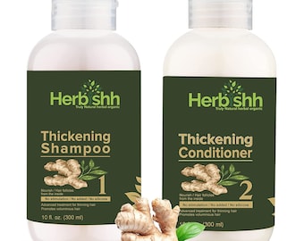 Herbishh Anti Hair Loss Ginger Extract Thickening Shampoo and Hair Conditioner For Hair Fall Control & Hair Growth
