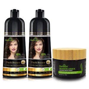 Gift For Her Natural hair Dye color shampoo- Dark Brown