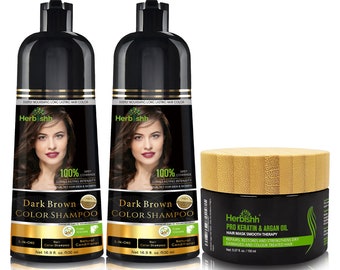 Gift For Her Natural hair Dye color shampoo- Dark Brown