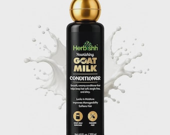Herbishh Goat Milk Conditioner 200ml Dry Frizzy Hair Biotin Keratin Moisture
