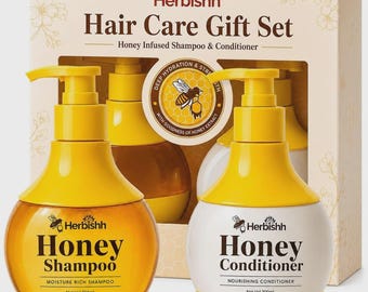 Herbishh Honey Shampoo & Conditioner Set 300ml Each Moisture Shine Hair Care