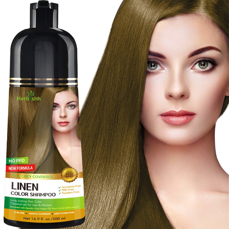 Shampooing de couleur de cheveux pour cheveux grisShampoing de teinture capillaire naturelleColore les cheveux en quelques minutesDure jusqu'à 3-4 semaines500 MLColoration de cheveux 3 en 1 LIN image 7