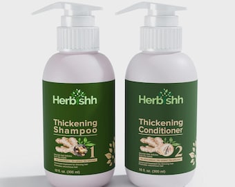 Set de champú y acondicionador Herbishh Ginger para dar volumen al cabello (paquete de 2)