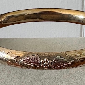 Vintage CA 14K  Gold Filled Bangle Bracelet - Antique, Victorian, Classic. 25-8-133
