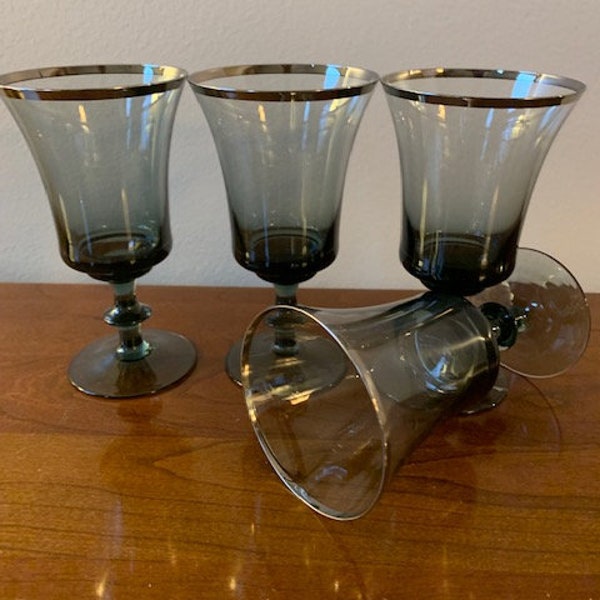 Vintage Set of 4 Prelude Wine Glass/Goblet by Gorham Crystal