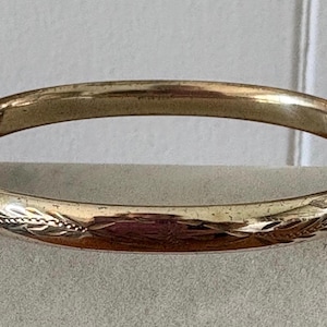 Vintage 12K Bojar Gold Filled Classic Hinged Bangle Bracelet - Antique, Victorian, Classic 25-8-138