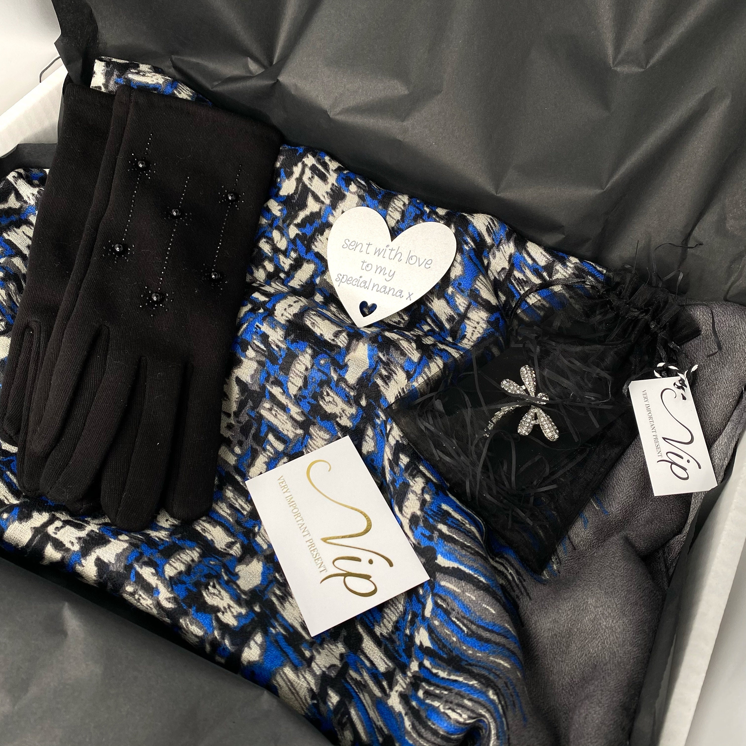 Beautiful Gift Box for her Scarf Gloves and Brooch | Etsy