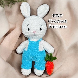 RABBIT CROCHET PATTERN Soft Amigurumi Bunny Toy Animal English Pdf Tutorial