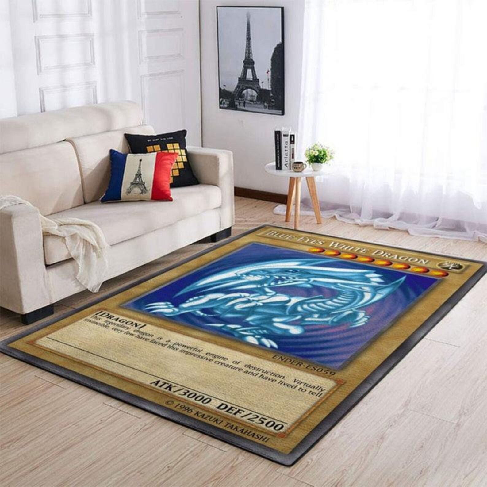 Blue Eyes White Dragon Rug Yugioh Rug Anime Rug Yugioh Etsy
