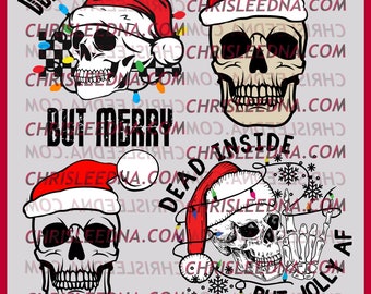 Christmas Skull Bundle | SVG, SVG files for cricut, tshirt, clothing, custom, gift, logo, personalized, svg files, digital file, sign, print
