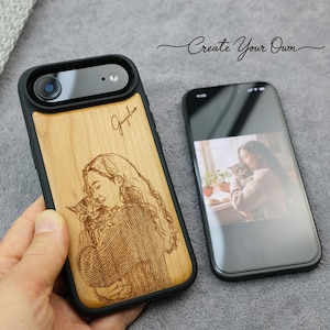 Custom Photo Engraved Wooden Phone Case: Personalized Gift