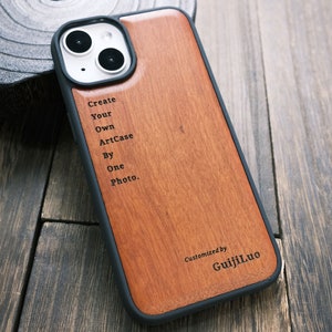 Cajas de madera personalizadas / iPhone / Galaxy / Google Pixel / Imagen personalizada Foto Cita de mascota Tatuaje Planchette Logo insignia Ouija Board Comic Art Regalos imagen 5