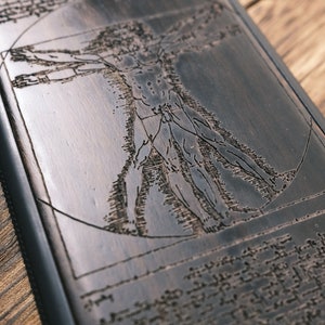 Leonardo da Vinci's Vitruvian Man Art, Wood Case for iPhone, Samsung Galaxy and Google Pixel Phones, Personalizable image 4