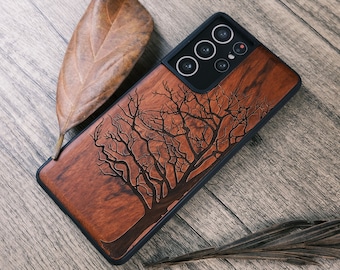 Tree Twigs Design, Wood Case for iPhone, Samsung Galaxy and Google Pixel Phones, Personalizable