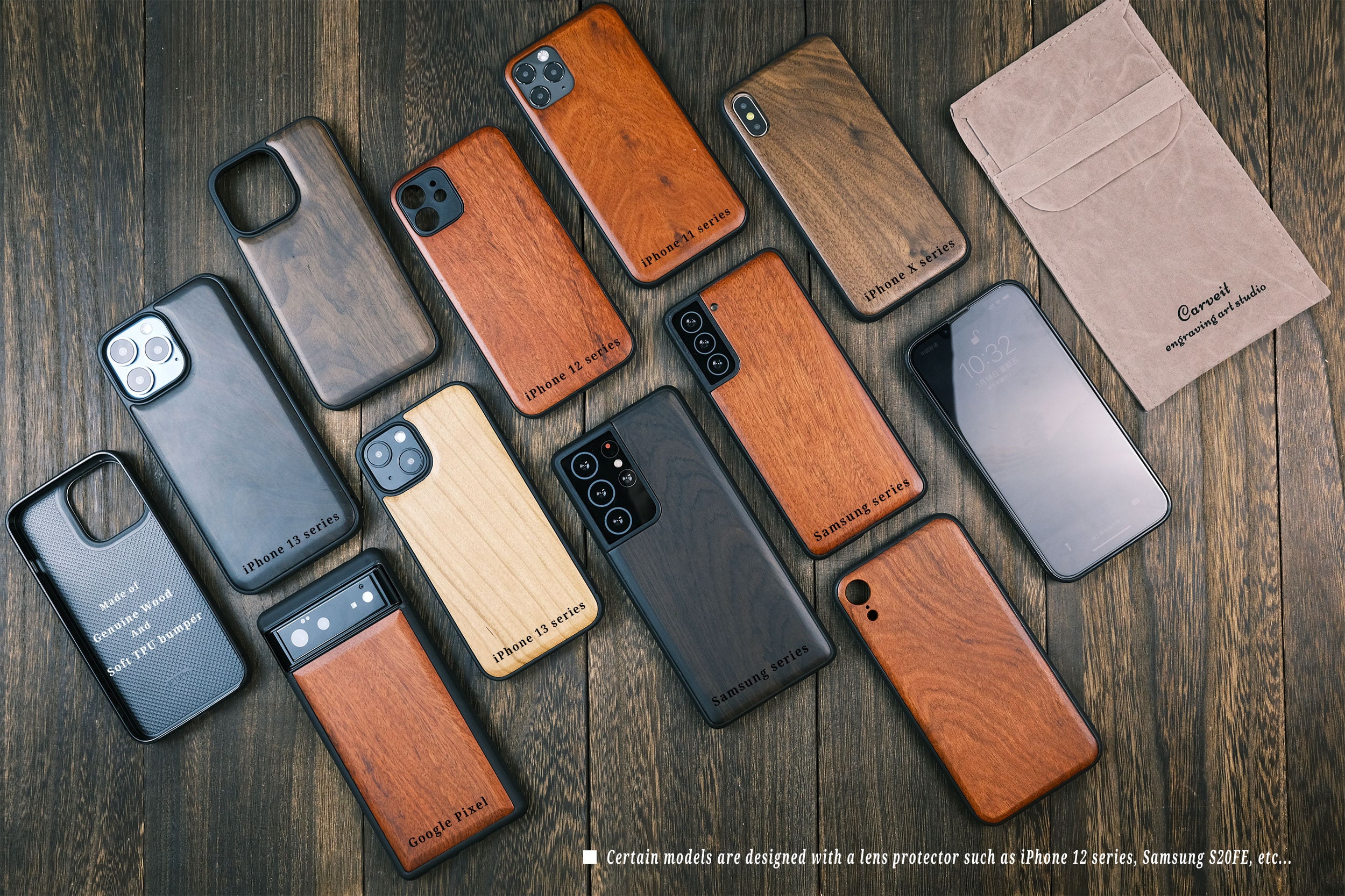  Carveit Wood Case for Galaxy S22 Ultra Case 2022