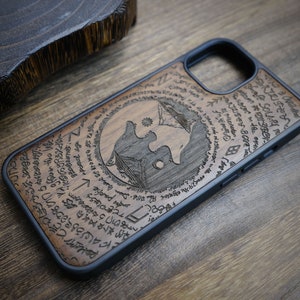 Wolves Art, A Yin-Yang Journey, Wood Case for iPhone, Samsung Galaxy and Google Pixel Phones, Personalizable
