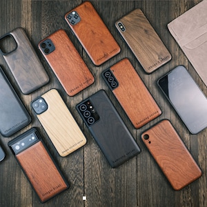 Elk and Woods, coque en bois pour téléphones iPhone, Samsung Galaxy et Google Pixel, personnalisable image 9