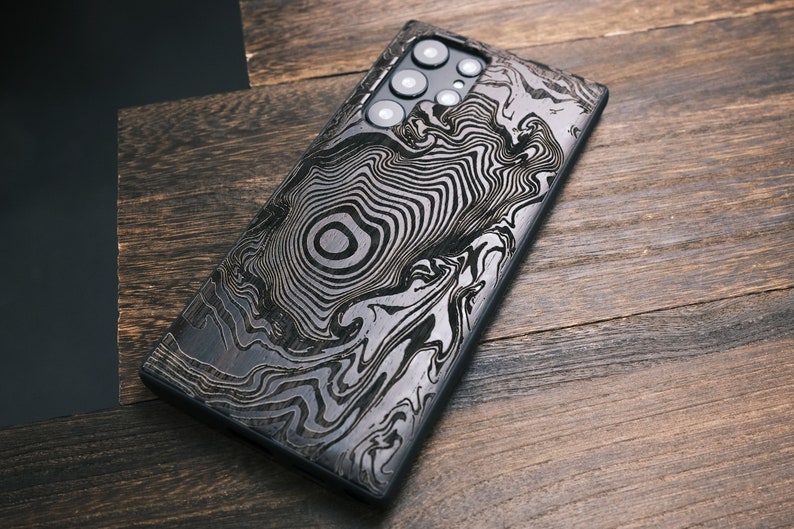 Tree Stamp/ Wood Swirl, Wood Case for iPhone, Samsung Galaxy and Google Pixel Phones, Personalizable image 5