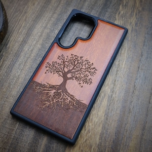 The Yin Yang Tree Art, Wood Case for iPhone, Samsung Galaxy and Google Pixel Phones, Personalizable