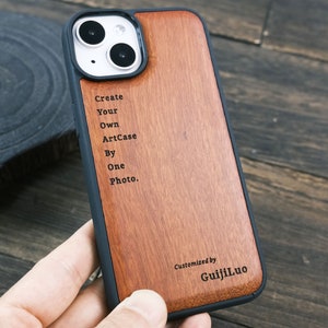 Cajas de madera personalizadas / iPhone / Galaxy / Google Pixel / Imagen personalizada Foto Cita de mascota Tatuaje Planchette Logo insignia Ouija Board Comic Art Regalos imagen 6