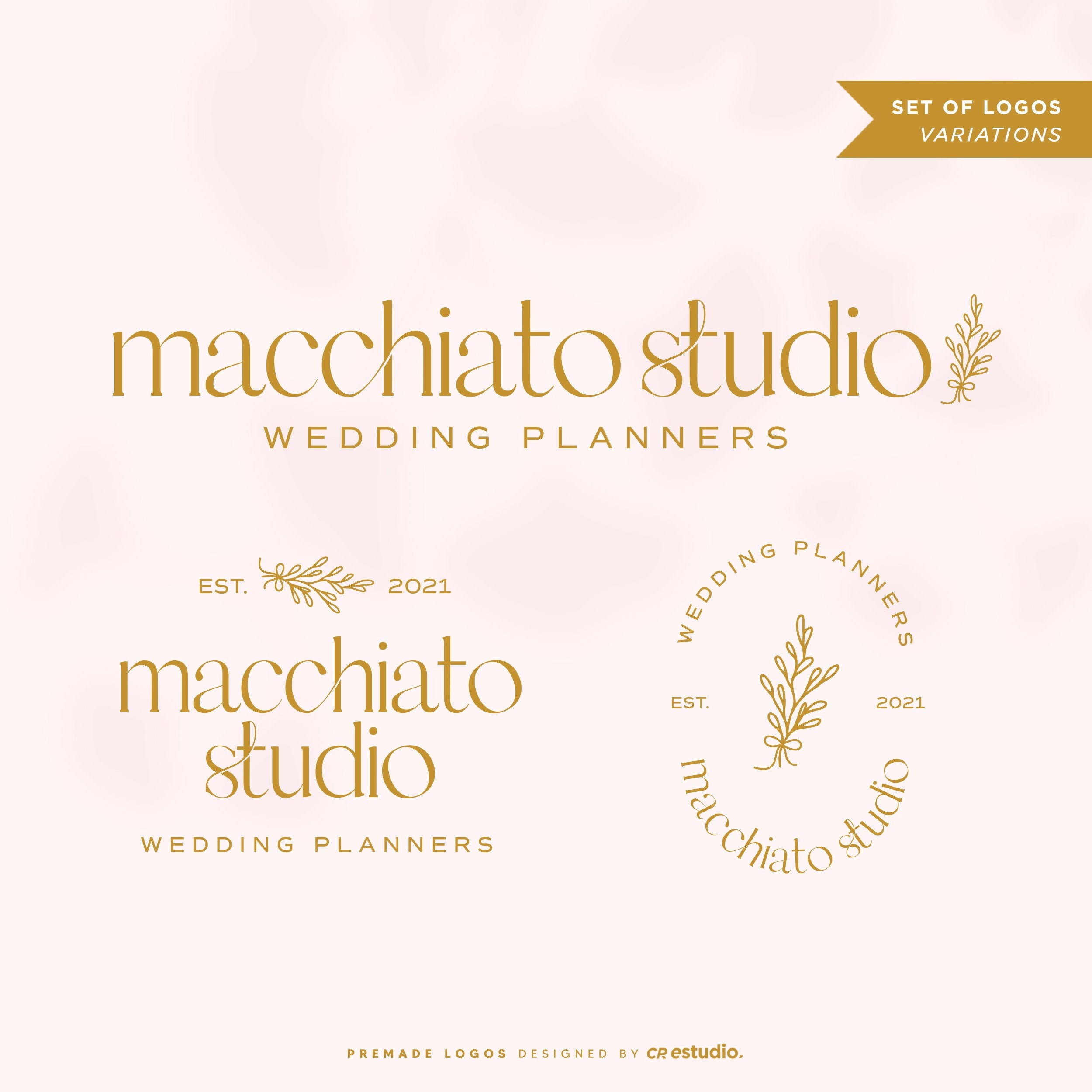 Wedding planner logo design set Premade logo set feminine | Etsy