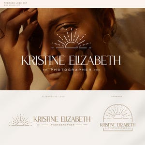 Sunburst Logo set | Photography logo | Bohemian Fashion Logo |  Boho Business Branding Kit | Minimalist Sun Logo | Elegant Boutique Branding