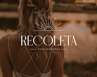 Boho Sunburst Logo Design | Sun logo set | Premade Minimalist Logo | Branding kit | Photography logo | Boho logo | Boutique logo | Luxury