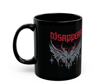Gothic Black Mug - Perfect for Coffee Lovers, Unique Gift for Metal Fans, Dark Aesthetic Decor, 11oz & 15oz Sizes, Cool Collectible