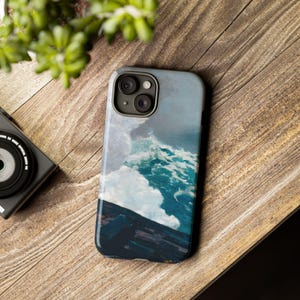 Ocean Waves Phone Case, Beach Lover Gift, Sea Theme Protective Cover, Coastal Vibes Smartphone Accessories, Nautical Design Case, Summer