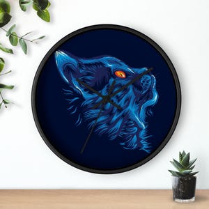 Cool Cat Wall Clock, Unique Cat Lover Decor, Modern Animal Art Clock, Quirky Feline Gift, Home Office Decor, Cat Lady Present, Wall Art