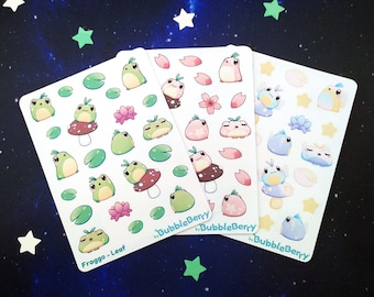 Cute Frogs Planner Stickers - Cute Journal Stickers in Variations