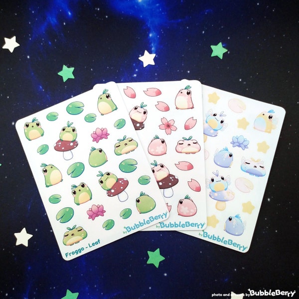 Cute Frogs Planner Stickers - Cute Journal Stickers in Variations